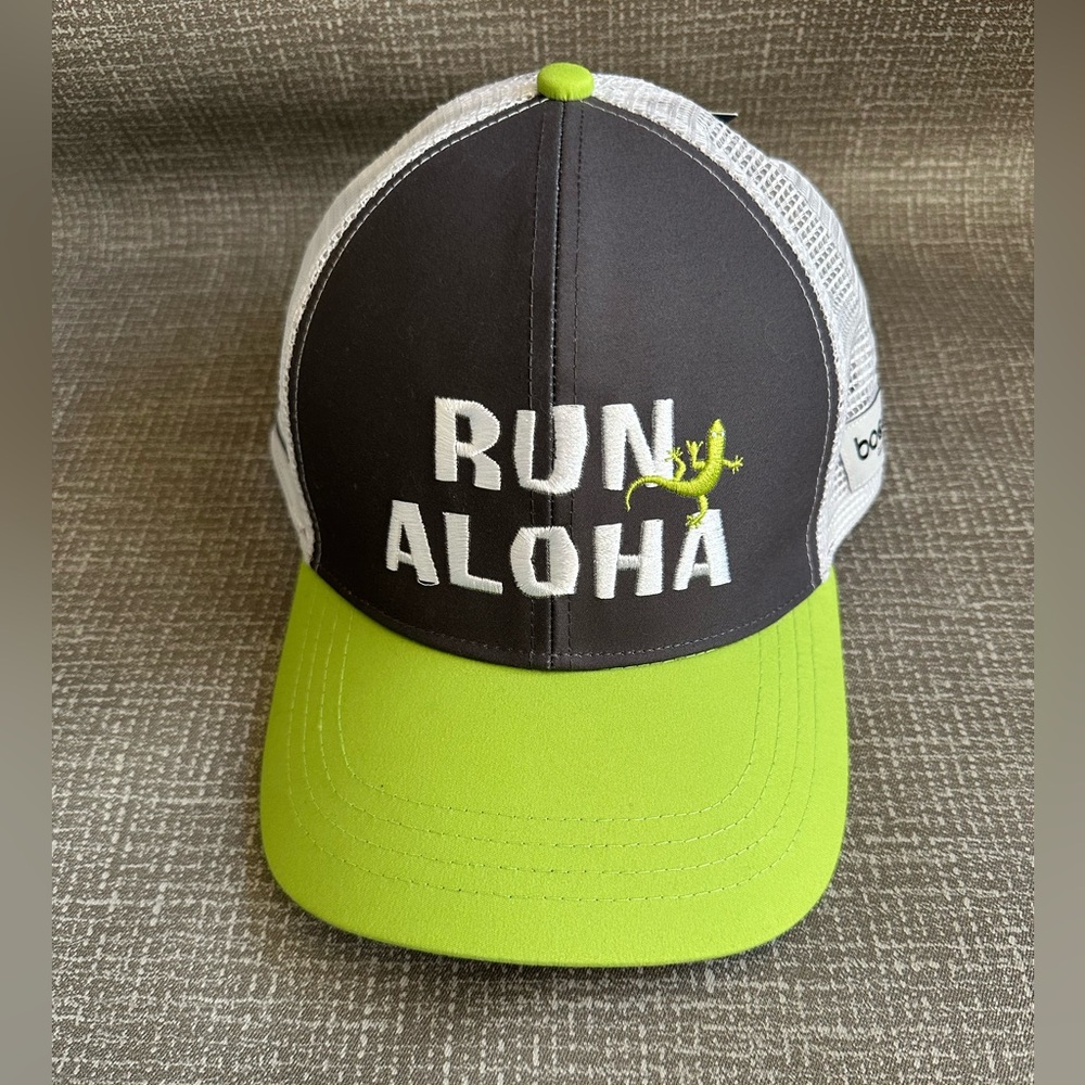 BOCO Running Trucker Hat - Run Aloha gray white green
